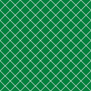 Diamonds - 2 inch - White Outlines on Dark Green (#00813C)