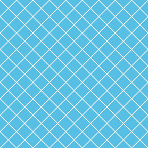 Diamonds - 2 inch - White Outlines on Pale Blue (#57BEE4)