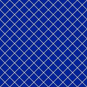 Diamonds - 2 inch - White Outlines on Dark Blue (#002398)