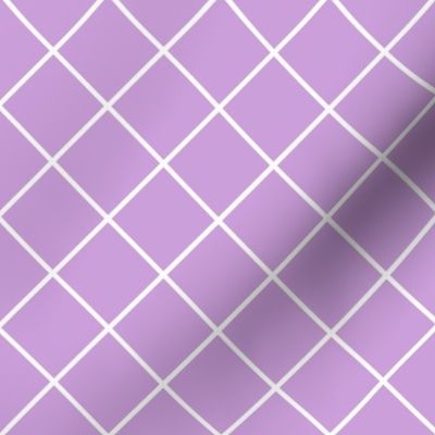Diamonds - 2 inch - White Outlines on Pale Purple (#CB9FD9)