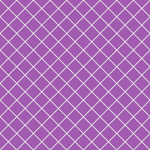 Diamonds - 2 inch - White Outlines on Mid Purple (#A25BB1)