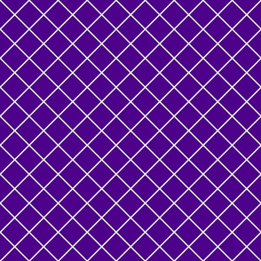 Diamonds - 2 inch - White Outlines on Dark Purple (#4D008A)