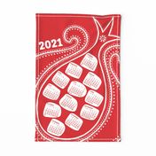 2021 Calendar, Sunday / Pomegranate