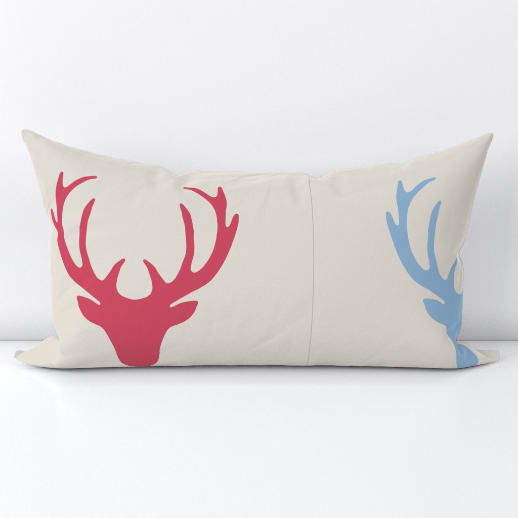 16 inch seaview simple deer heads pillow panels