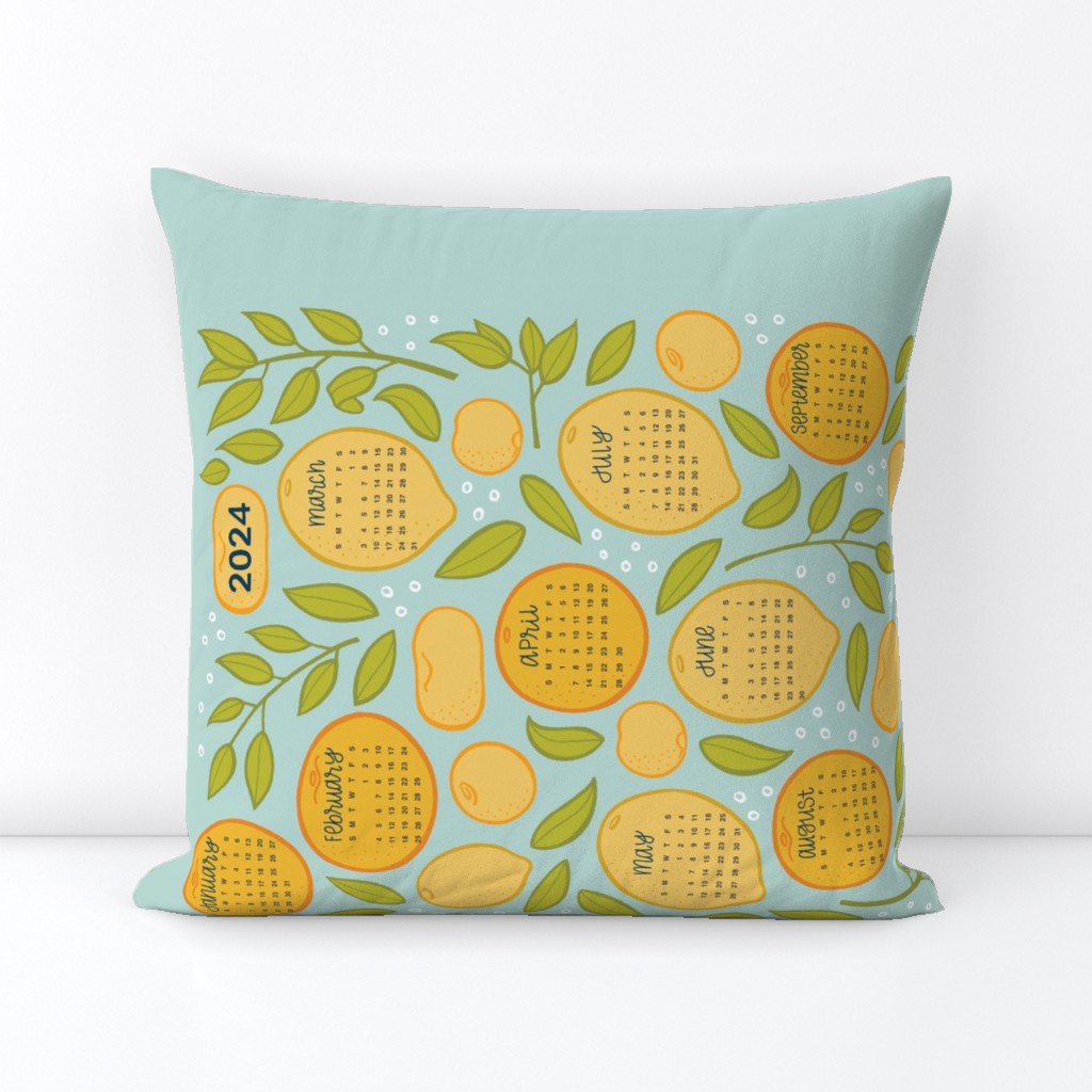 2024 Citrus Tea Towel Calendar - Robin's Egg