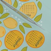 2024 Citrus Tea Towel Calendar - Robin's Egg