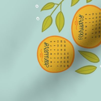 2024 Citrus Tea Towel Calendar - Robin's Egg