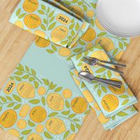 2024 Citrus Tea Towel Calendar - Robin's Egg