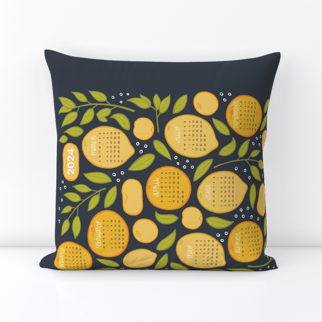 2024 Citrus Tea Towel - Charcoal