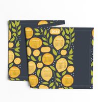 2024 Citrus Tea Towel - Charcoal