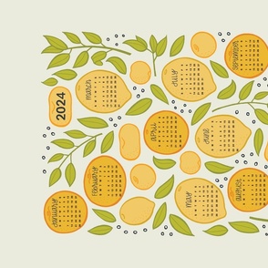 2024 Citrus Tea Towel - Beige