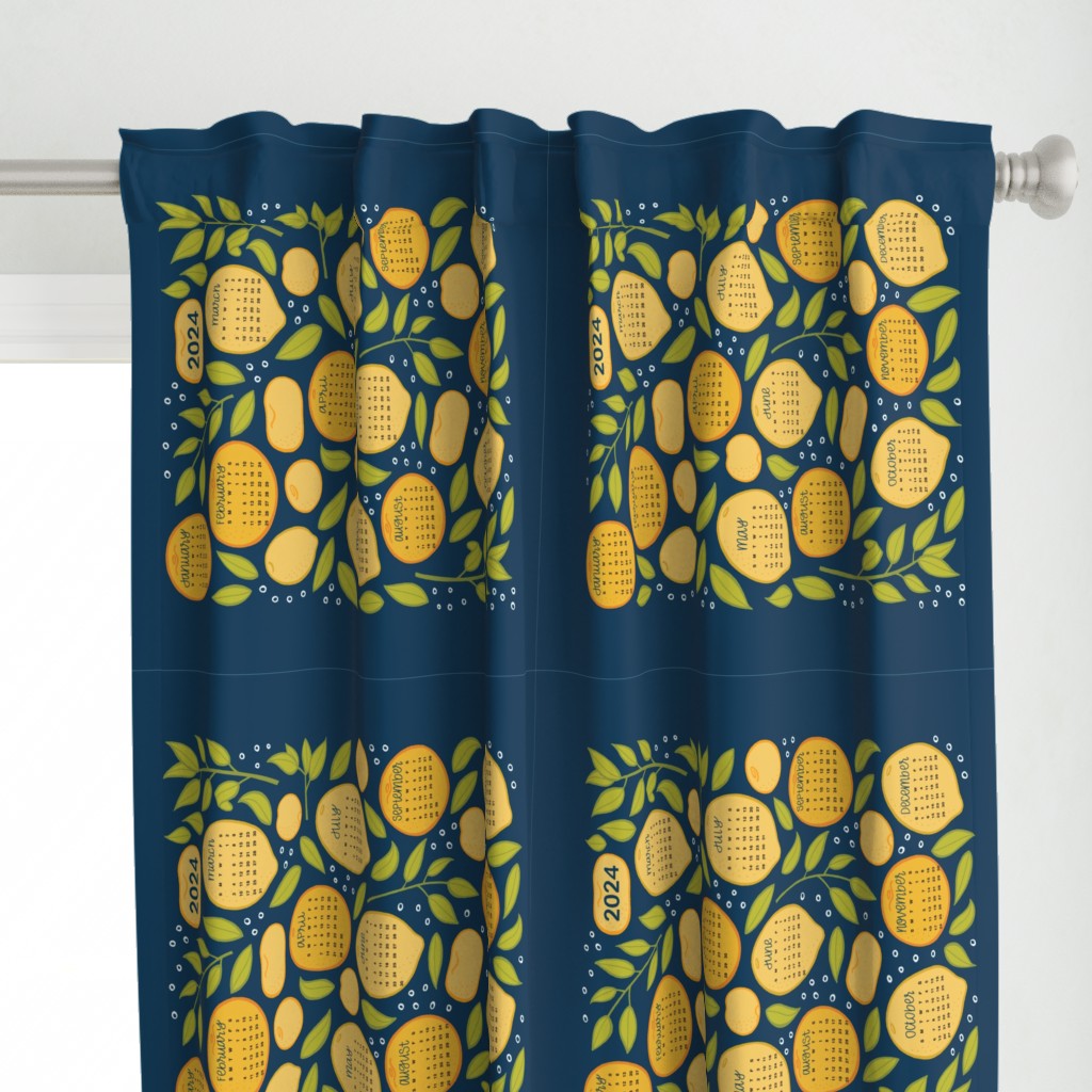 2024 Citrus Tea Towel - Navy