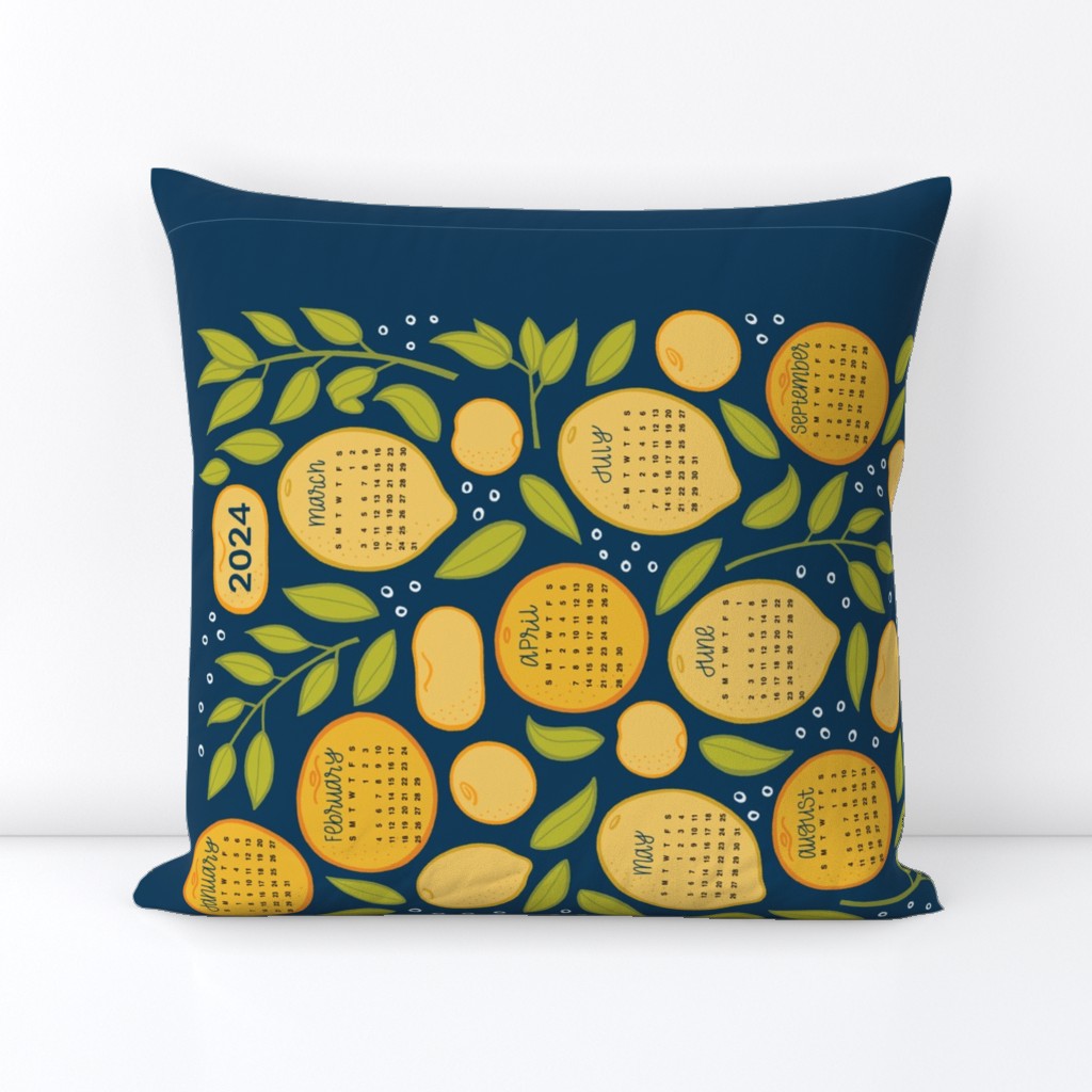 2024 Citrus Tea Towel - Navy