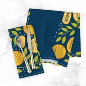 2024 Citrus Tea Towel - Navy