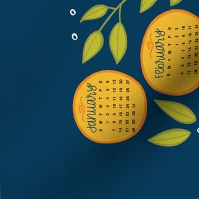 2024 Citrus Tea Towel - Navy