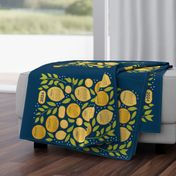 2024 Citrus Tea Towel - Navy