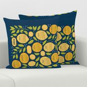 2024 Citrus Tea Towel - Navy