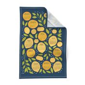 2024 Citrus Tea Towel - Navy