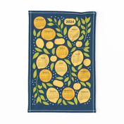 2024 Citrus Tea Towel - Navy