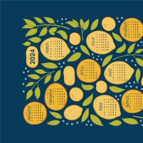 2024 Citrus Tea Towel - Navy