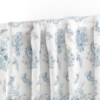 Mother Nature Wins, large scale, blue and white toile