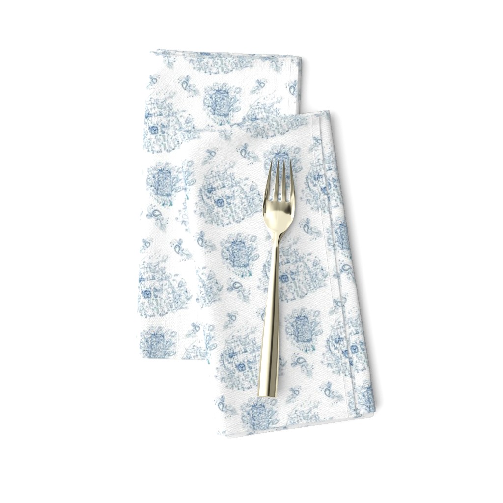 Mother Nature Wins, small scale, blue and white toile