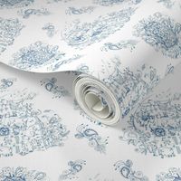 Mother Nature Wins, small scale, blue and white toile