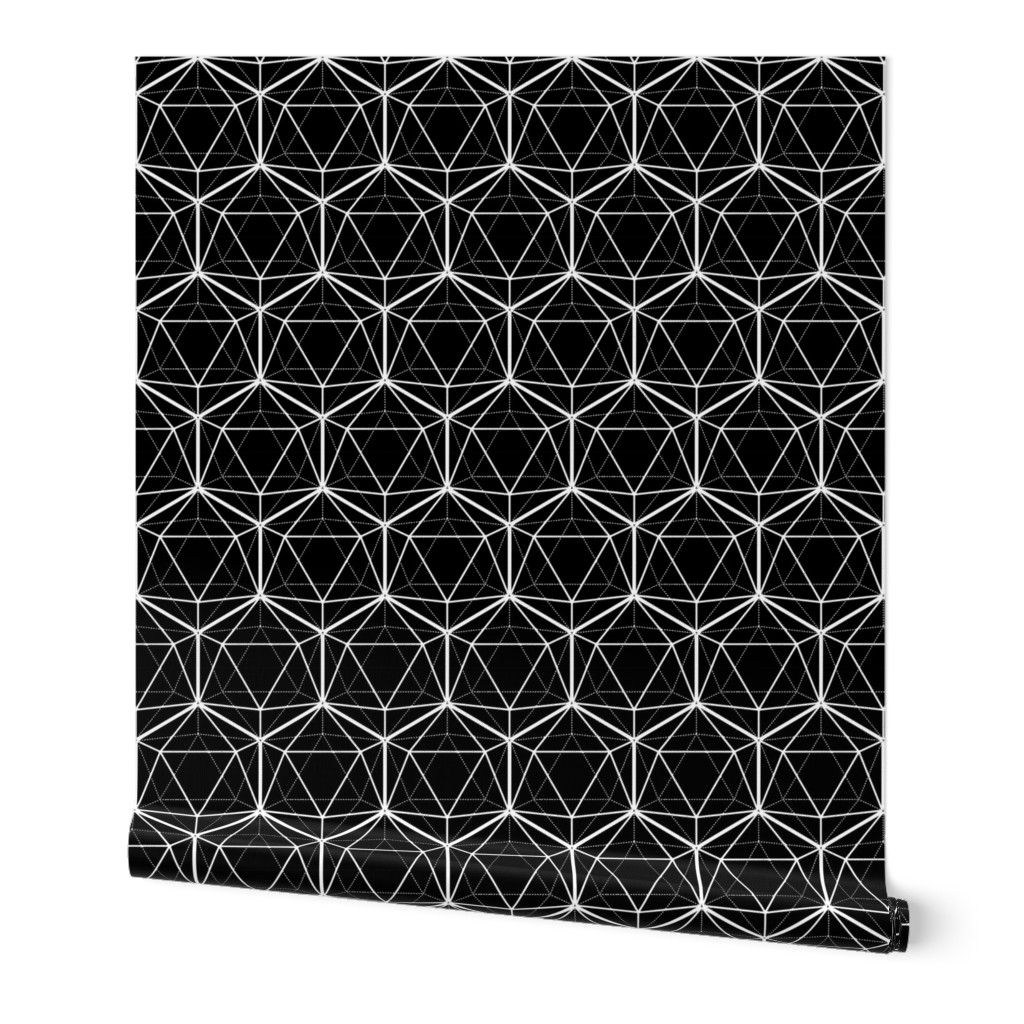 Icosahedron White on Black