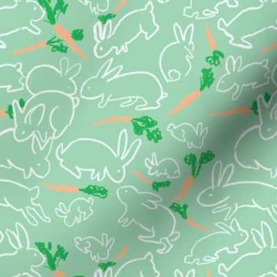 rabbits and carrots green