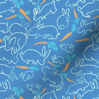 rabbits and carrots blue