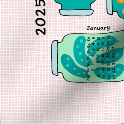 pickled veggies  tea towel calendar 2024 (pink)