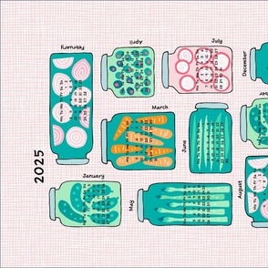 pickled veggies  tea towel calendar 2024 (pink)