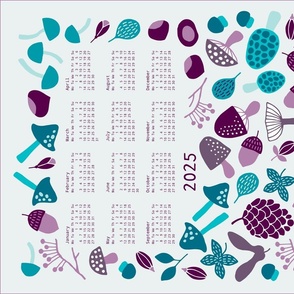 mushrooms tea towel calendar 2024