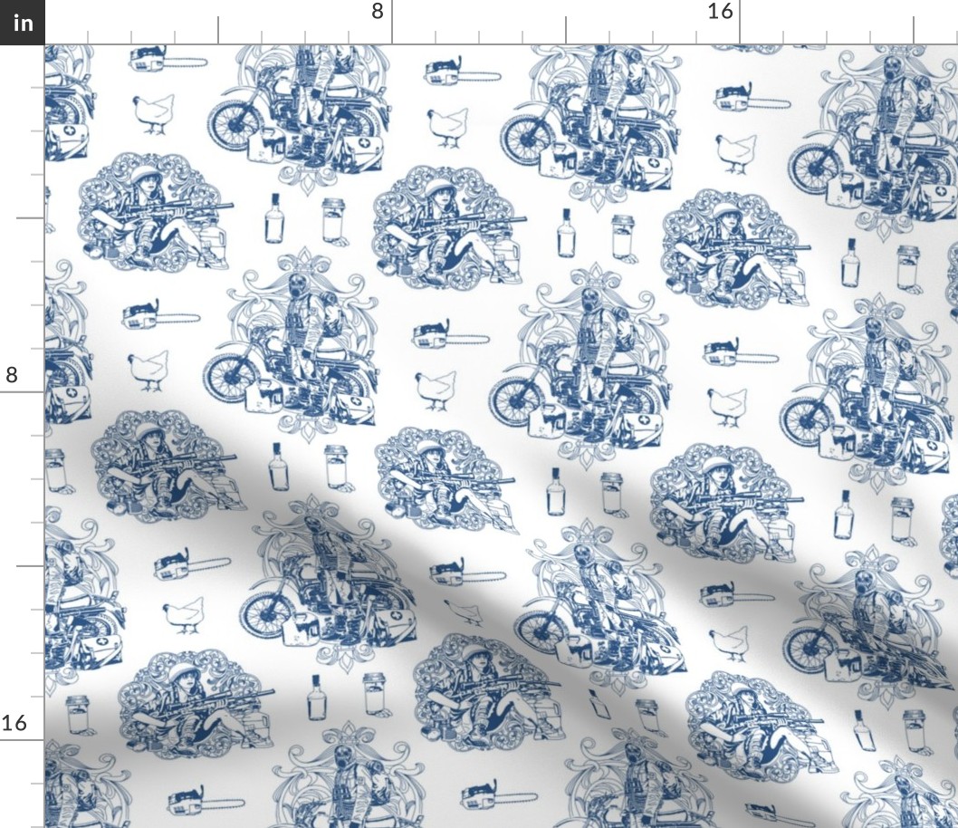 Apocalyptic Blue Toile