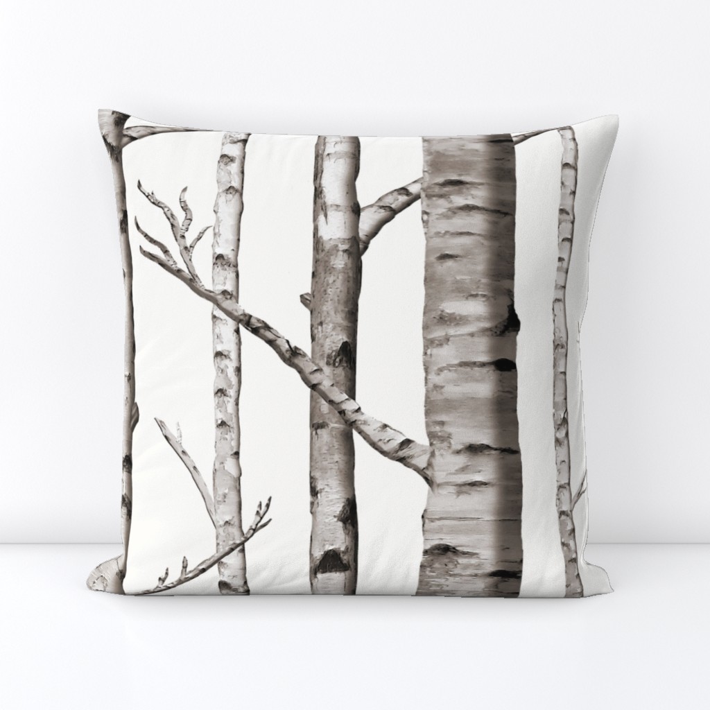 Birch Grove in Warm Grey and Linen White, Straight Match