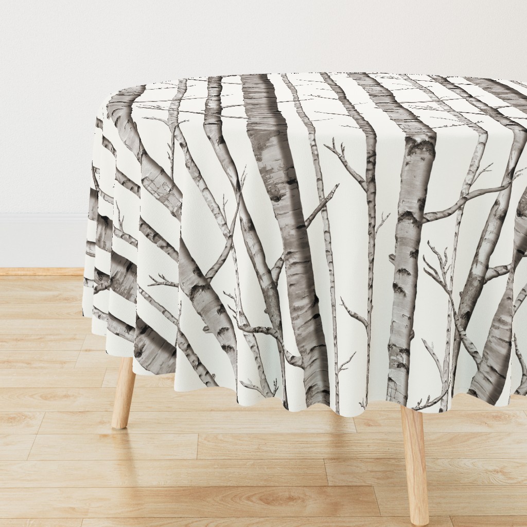 Birch Grove in Warm Grey and Linen White, Straight Match