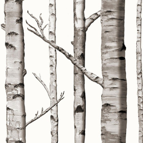 Birch Grove in Warm Grey and Linen White, Straight Match