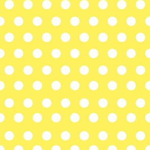 Modern Minimalist  Yellow And White Spots  Wallpaper Double Roll by Spoonflower Jumbo Dots In Yellow by domesticate Polka Dot Wallpaper