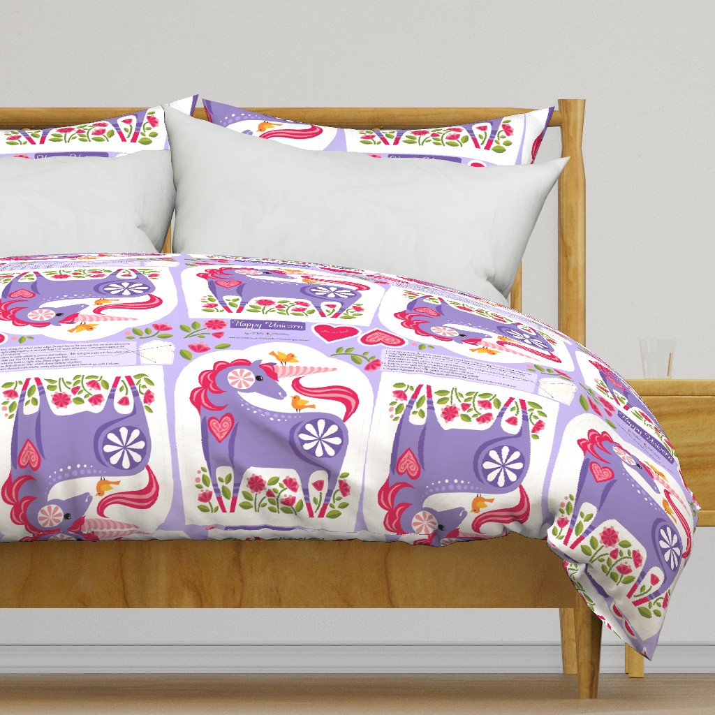 Happy Unicorn Pillow_Purple1