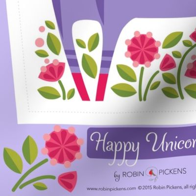 Happy Unicorn Pillow_Purple1