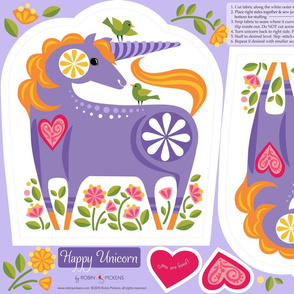 Happy Unicorn Pillow_Purple2