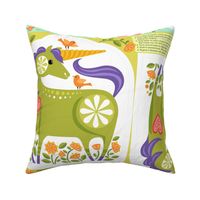 Happy Unicorn Pillow_Green