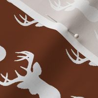 Deer Silhouette in White on Brown