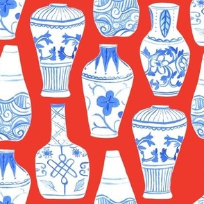 Chinese Vases (red background)