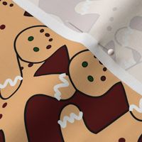gingerbread cutouts on red