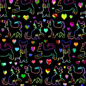 Rainbow Love Scratchboard Chihuahuas