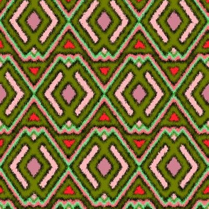 Double Diamond Ikat Olive