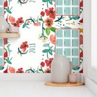 2018 Watercolor Floral Tea Towel Calendar