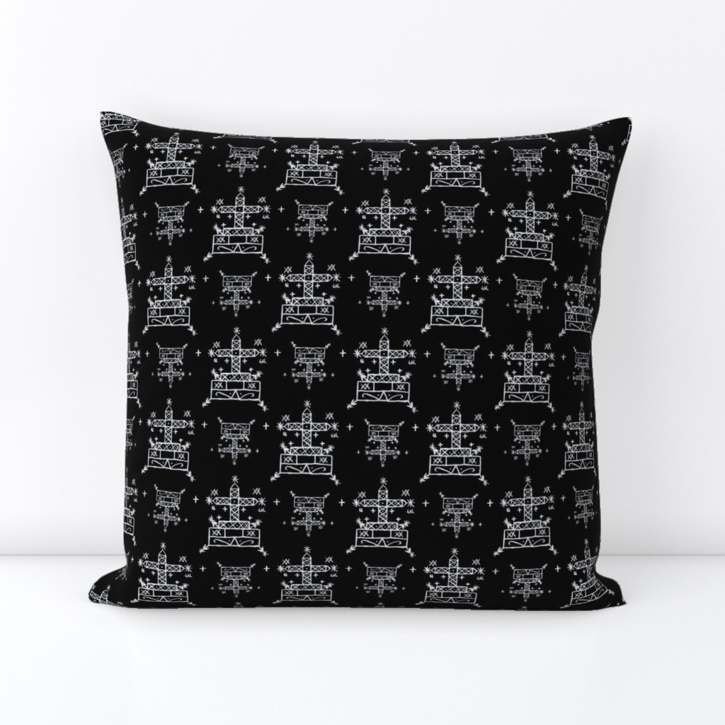 Baron Samedi Voodoo Veve Symbols in Black