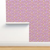 Gingerbread Men on Purple Snowflakes Background